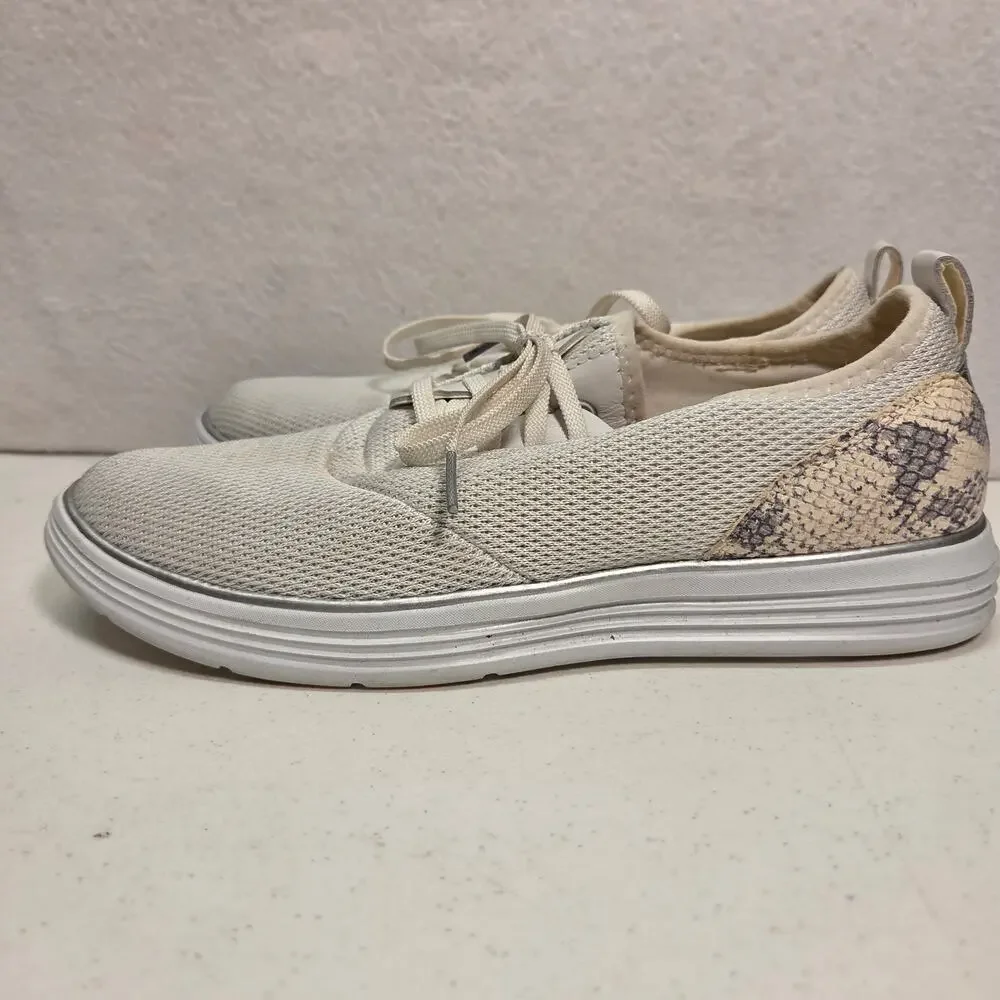 Cole Haan GrandSport Journey Knit Sneakers Ivory Snake Print Womens 10B NWOT